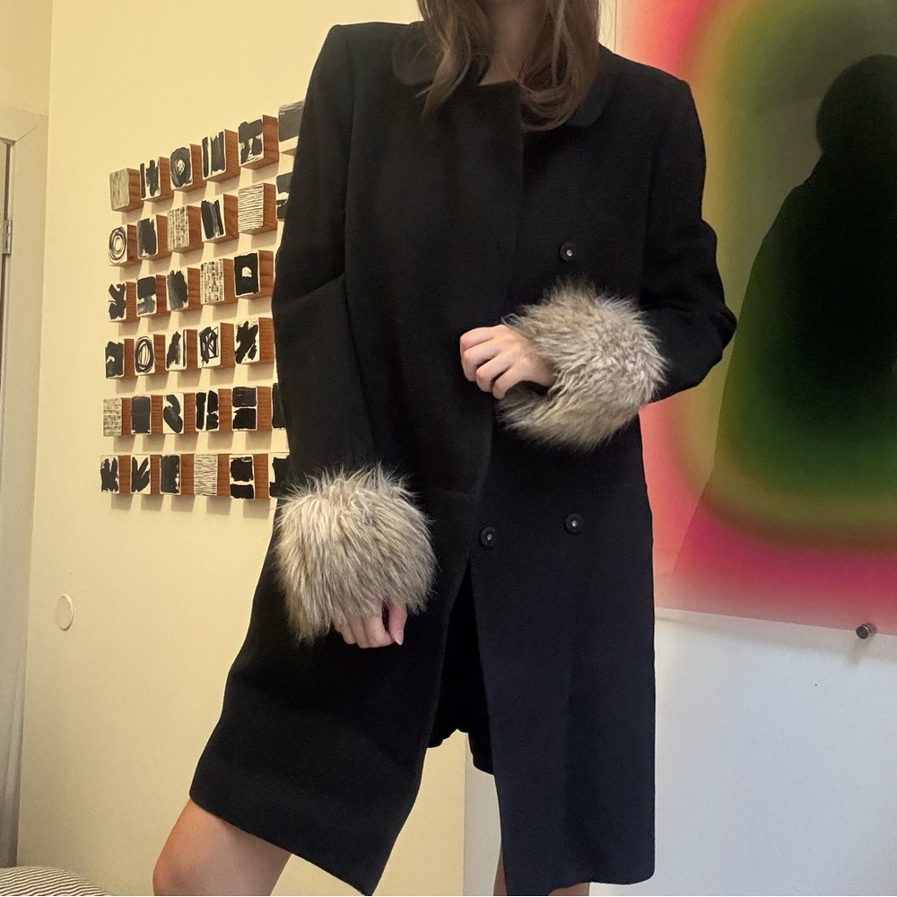 Juicy Couture Wool Faux Fur Coat